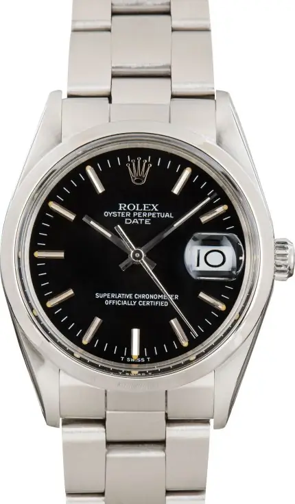 Clean Factory Supreme Rolex Date 15000 Black Dial 34mm