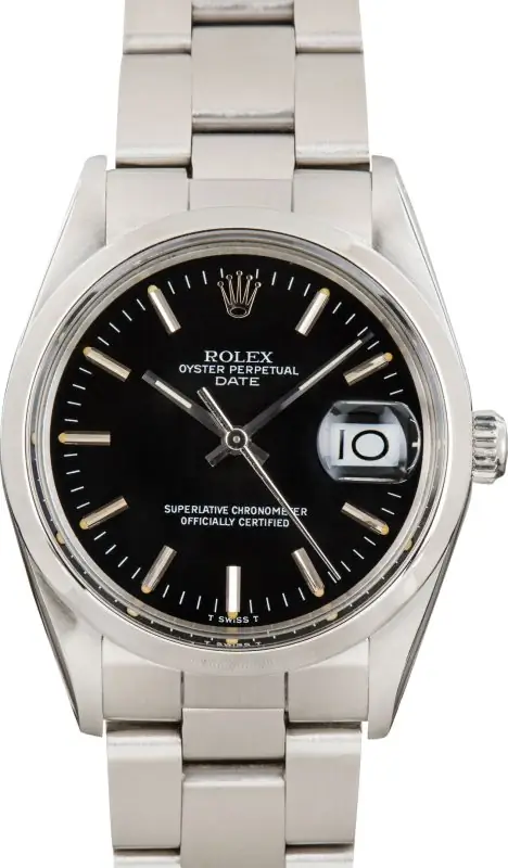 Clean Factory Supreme Rolex Date 15000 Black Dial 34mm