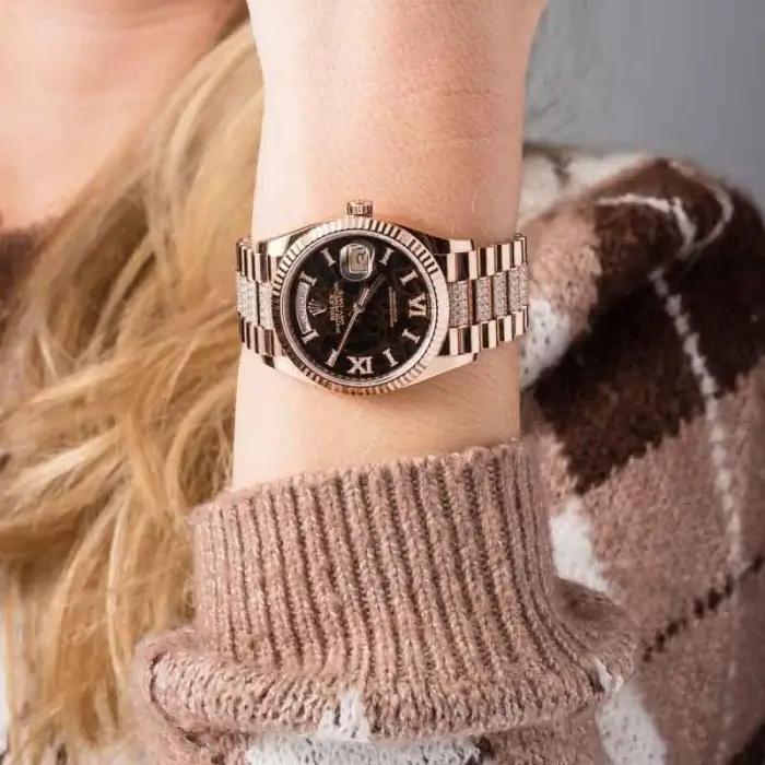 Clean Factory Supreme Rolex Day-Date 36 Rose Gold Diamond Dial - Image 6