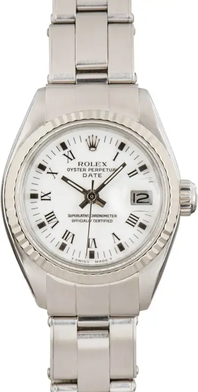 Cheapest Rolex Date 6917 White Roman Dial 26mm Stainless Steel