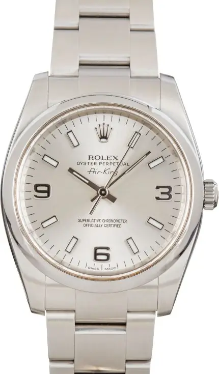 Cheapest Rolex Air-King 114200 Silver Dial 34mm 2011