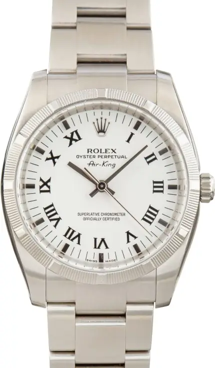 Cheapest Rolex Air-King 114210 White Dial 34mm Stainless Steel