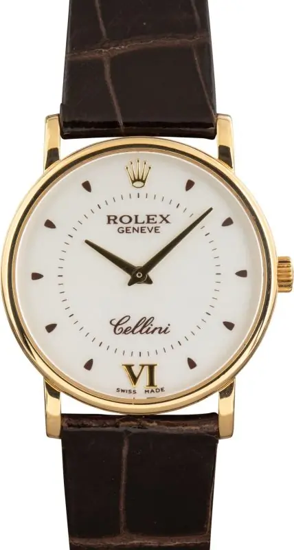 Cheapest Rolex Cellini 5115 32mm Yellow Gold Silver Dial