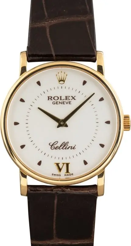 Cheapest Rolex Cellini 5115 32mm Yellow Gold Silver Dial