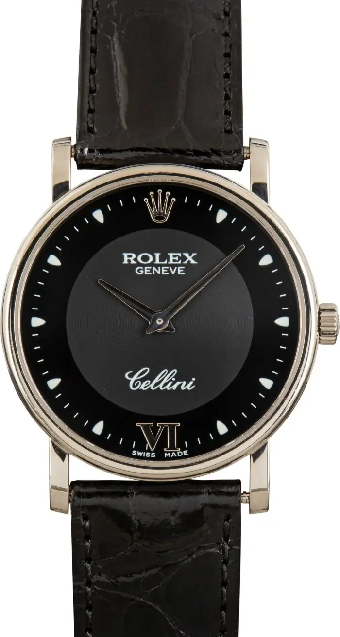 Cheapest Rolex Cellini 5115 White Gold Black Dial 32MM - Image 2