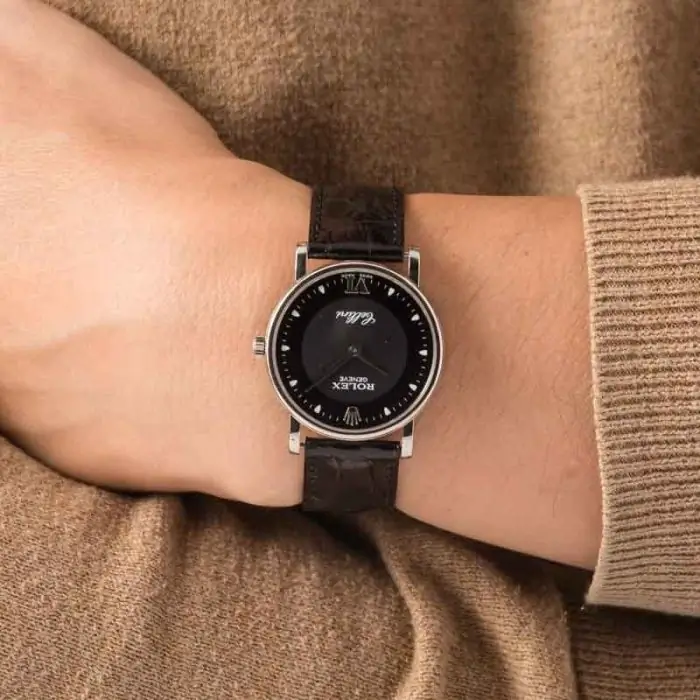 Cheapest Rolex Cellini 5115 White Gold Black Dial 32MM - Image 6