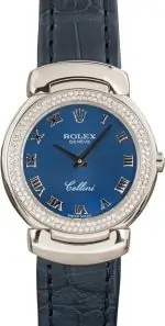 Clean Factory Supreme Rolex Cellini 6671 White Gold Blue Dial