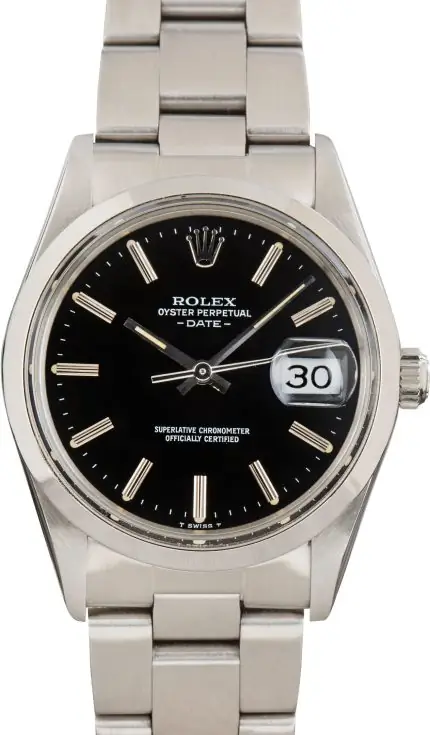Cheapest Rolex Date 15000 Black Dial 34mm Stainless Steel