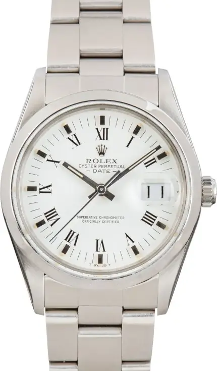 Cheapest Rolex Date 15000 34mm White Roman Dial 1981