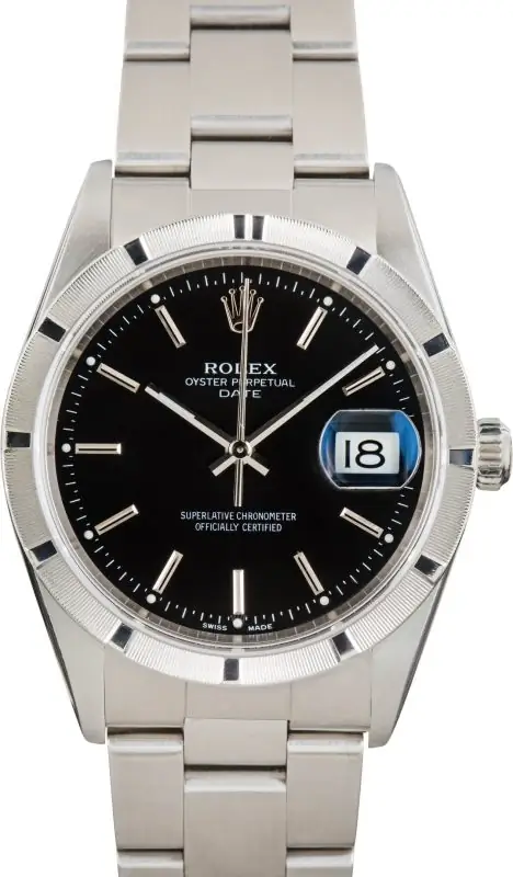Supreme Rolex Date 15210 Black Stainless Steel Watch Clone