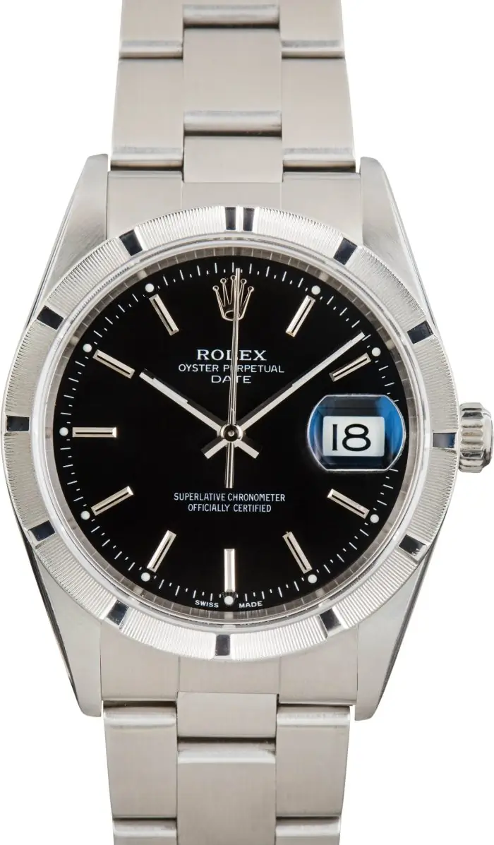 Supreme Rolex Date 15210 Black Stainless Steel Watch Clone - Image 2