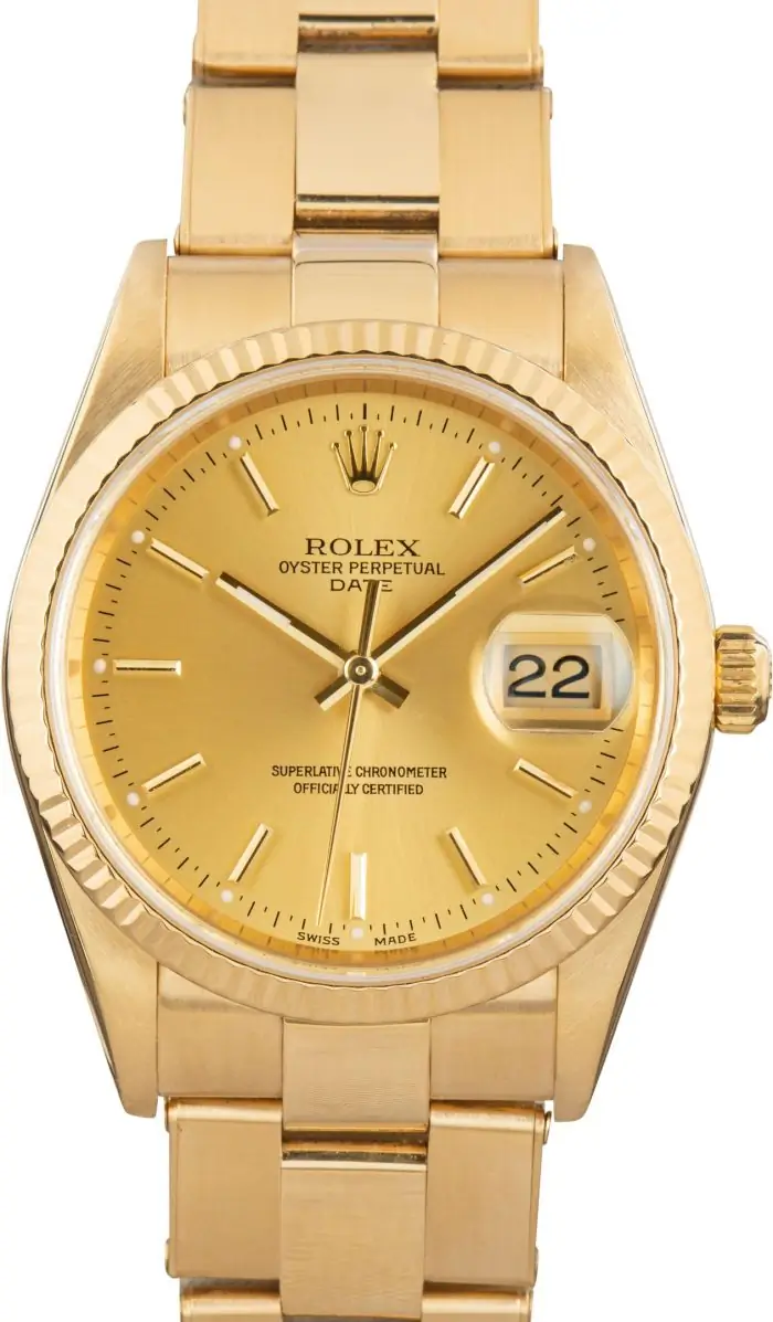 Cheapest Rolex Date 15238 Champagne Dial 34mm Yellow Gold - Image 2