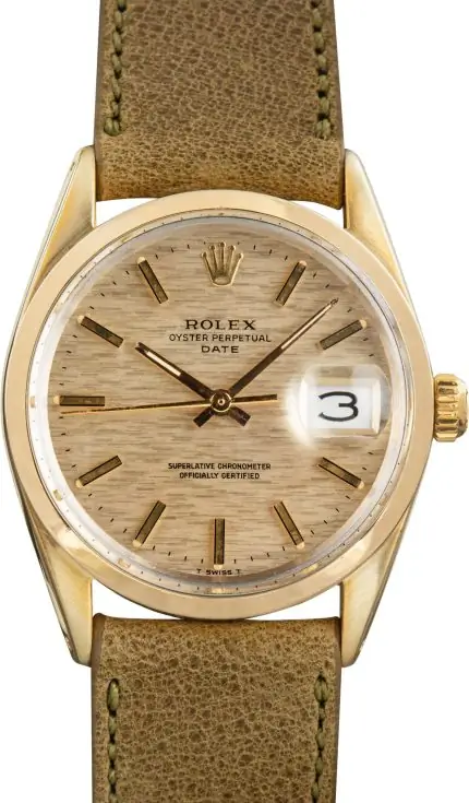 Cheapest Rolex 1550 Champagne Linen Dial 34mm Vintage Watch