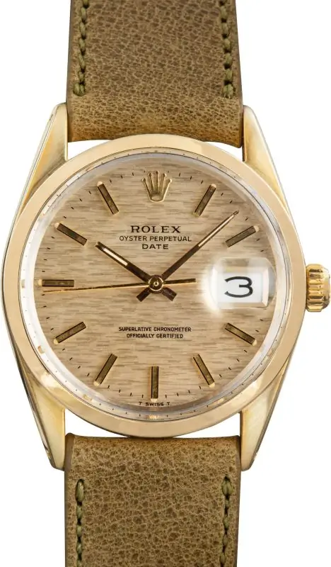 Cheapest Rolex 1550 Champagne Linen Dial 34mm Vintage Watch
