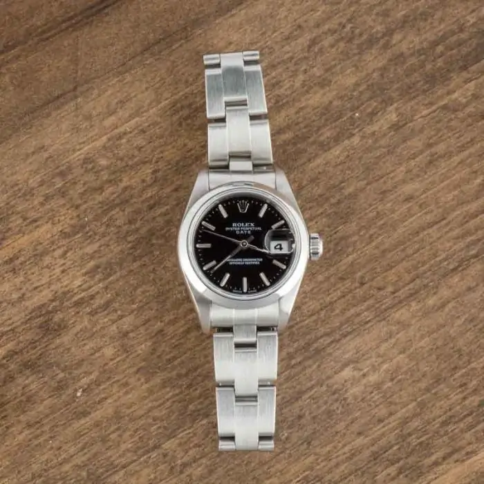 Cheapest Rolex Date 26mm Stainless Steel Black Dial 69160 - Image 4