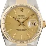Cheapest Rolex Datejust 16013 Steel Gold 36mm Champagne Dial