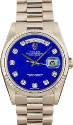 Cheapest Supreme Rolex Day-Date 18239 Lapis Diamond White Gold