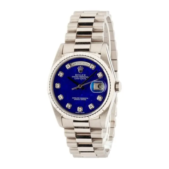 Cheapest Supreme Rolex Day-Date 18239 Lapis Diamond White Gold - Image 3