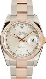Cheapest Rolex Datejust 116201 Silver Dial 36mm Steel Rose Gold