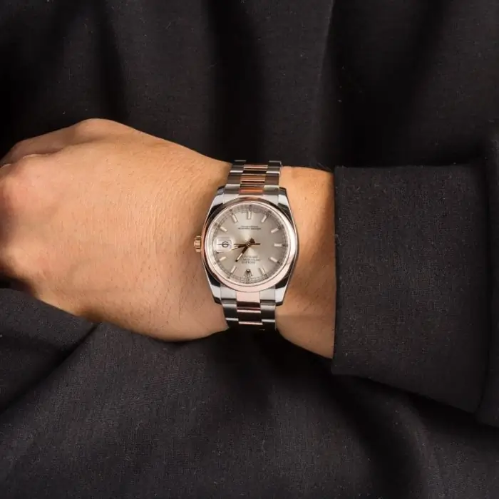 Cheapest Rolex Datejust 116201 Silver Dial 36mm Steel Rose Gold - Image 5
