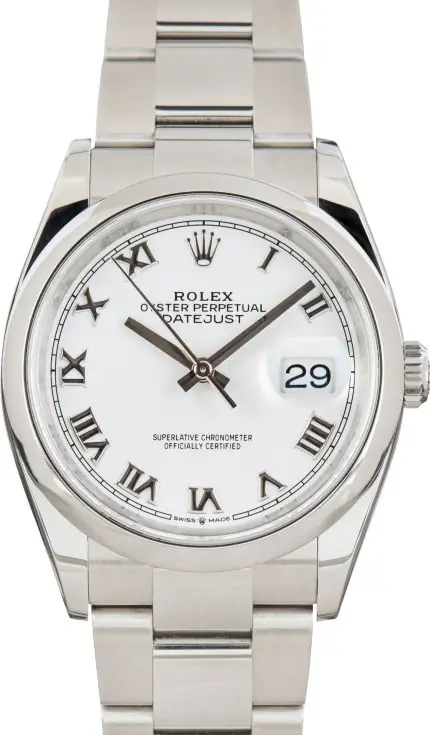 Cheapest Rolex Datejust 36 126200 White Roman Dial