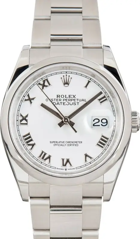 Cheapest Rolex Datejust 36 126200 White Roman Dial