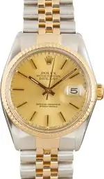Cheapest Preowned Rolex Datejust 36 16013 Champagne Dial