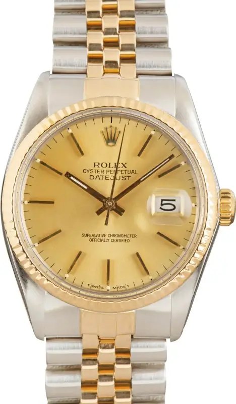Cheapest Preowned Rolex Datejust 36 16013 Champagne Dial