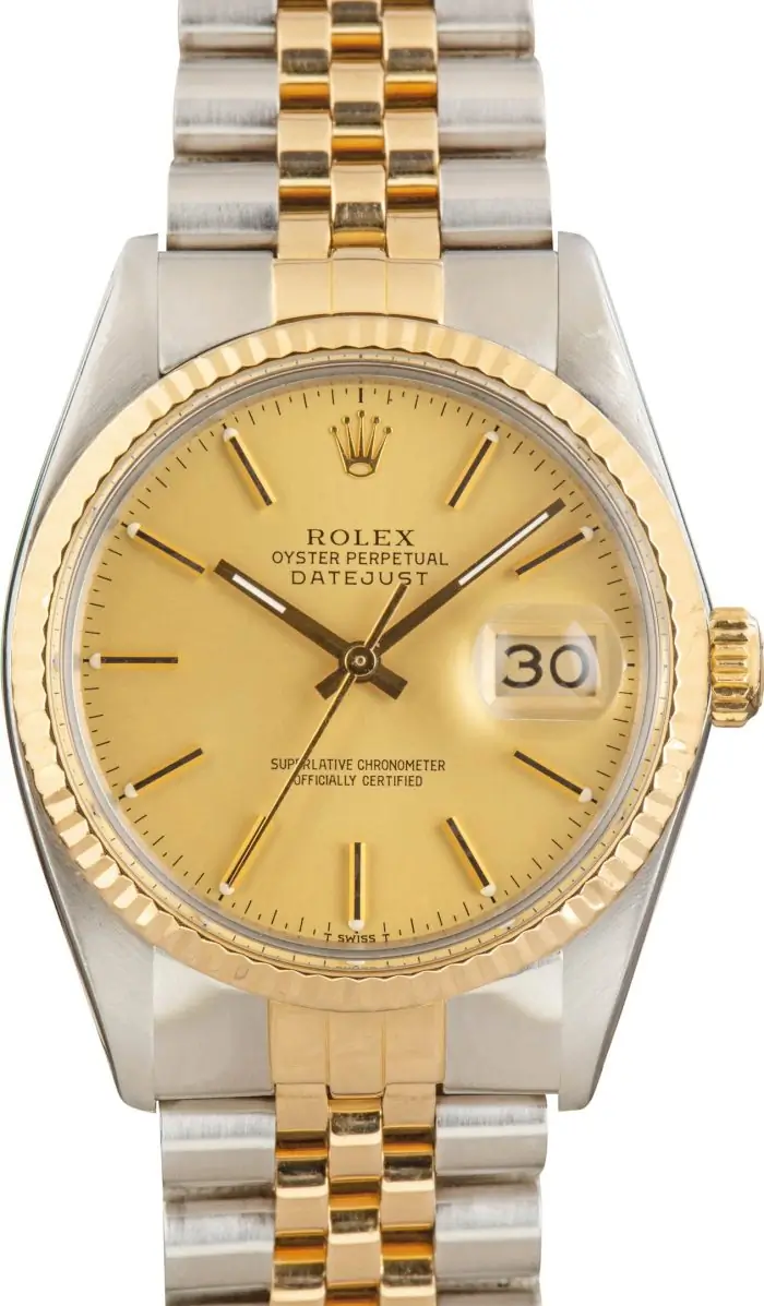 Cheapest Rolex Datejust 36 16013 Champagne Index Dial Watch - Image 2