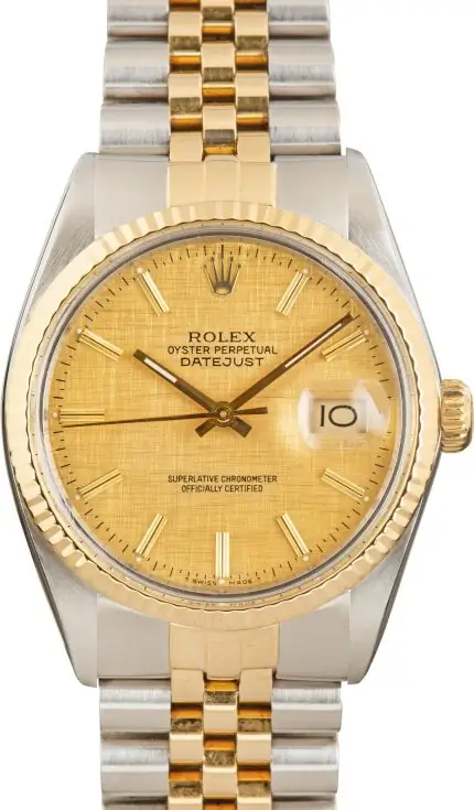 Cheapest Rolex Datejust 36 16013 Champagne Linen Dial 1984