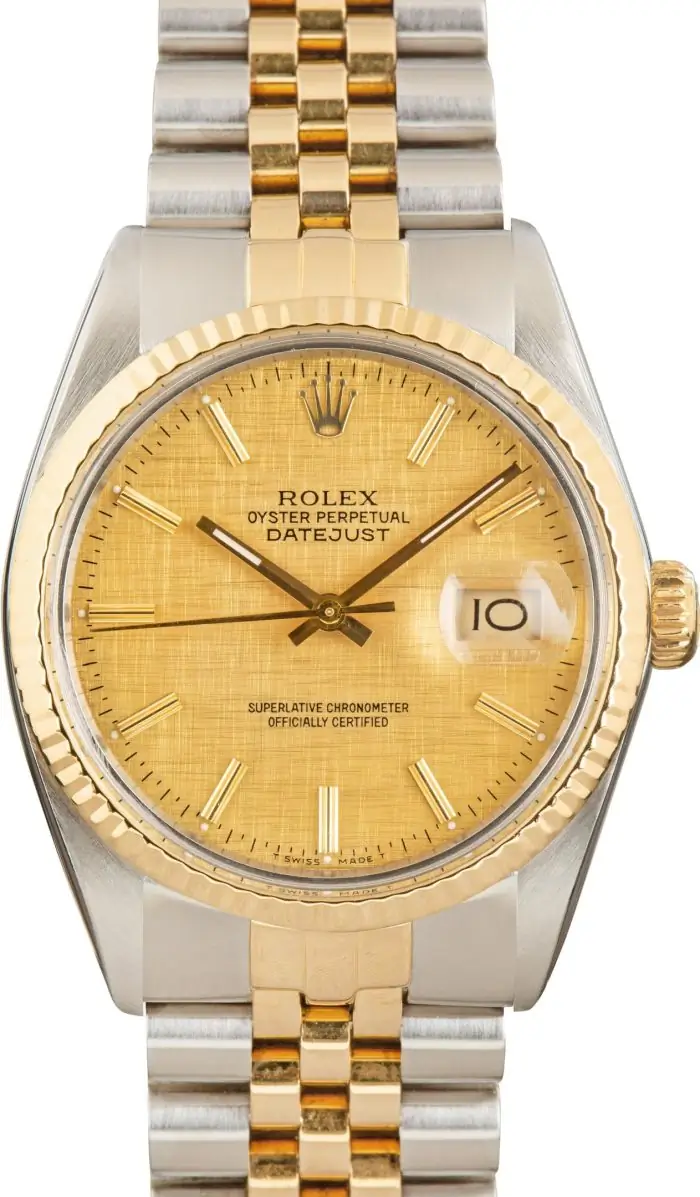 Cheapest Rolex Datejust 36 16013 Champagne Linen Dial 1984 - Image 2
