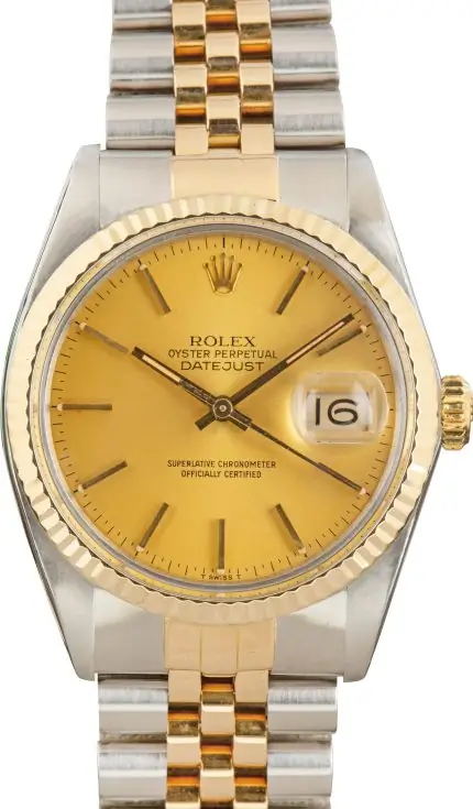 Cheapest Rolex Datejust 36 Champagne Dial Steel Gold 16013