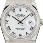 Clean Factory Supreme Rolex Datejust 36 16200 White Roman Dial
