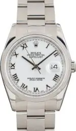 Clean Factory Supreme Rolex Datejust 36 16200 White Roman Dial