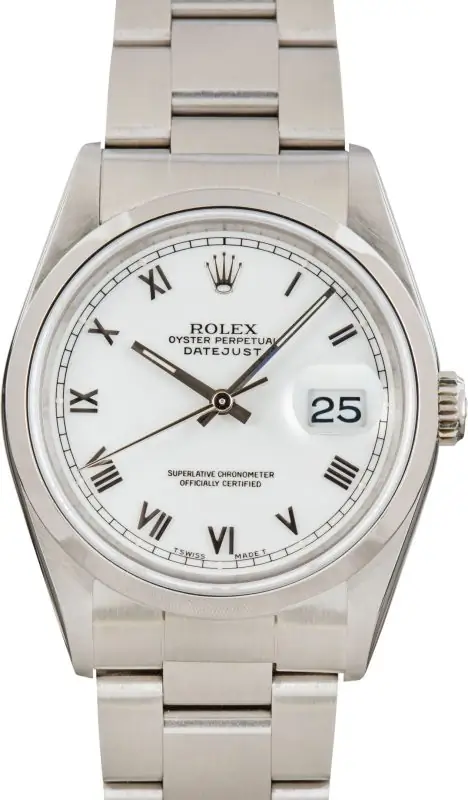 Cheapest Rolex Datejust 36 Steel 16200 White Roman Dial