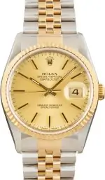 Cheapest Supreme Rolex Datejust 16233 Champagne 36mm Steel Gold
