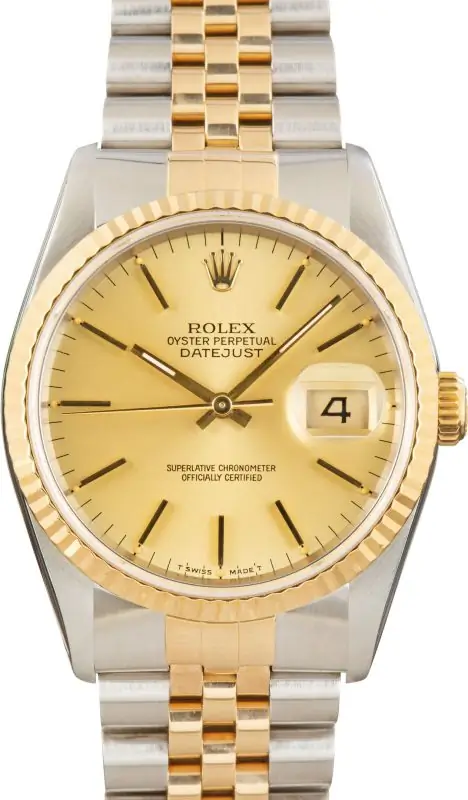 Cheapest Supreme Rolex Datejust 16233 Champagne 36mm Steel Gold