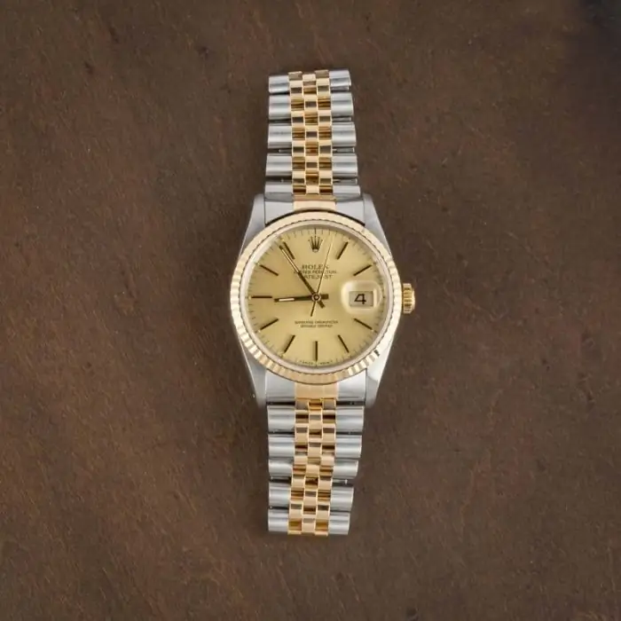 Cheapest Supreme Rolex Datejust 16233 Champagne 36mm Steel Gold - Image 5