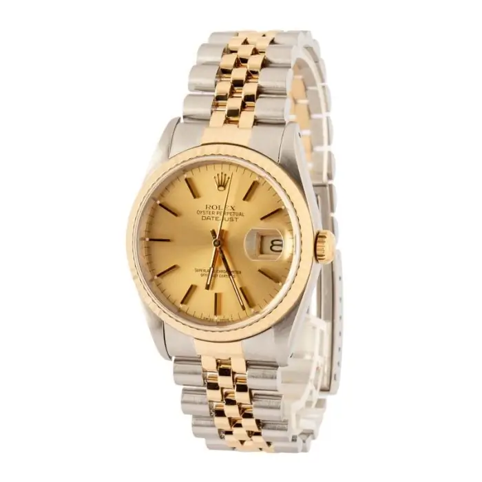 Cheapest Rolex Datejust 16233 Champagne Dial 36mm Steel Gold - Image 3