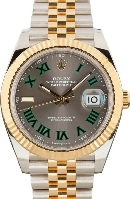 Cheapest Rolex Datejust 41 Wimbledon Two-Tone 126333 Super Clone