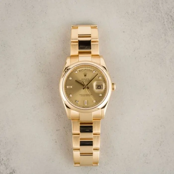 Cheapest Rolex Day-Date 118208 Yellow Gold 36mm Supreme Clone - Image 6