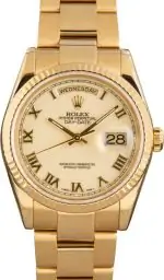 Cheapest Rolex Day-Date 36 Yellow Gold Ivory Roman Dial 2000