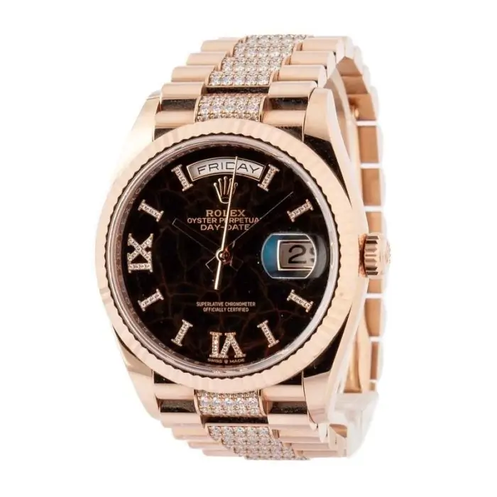 Clean Factory Supreme Rolex Day-Date 36 Rose Gold Diamond Dial - Image 3