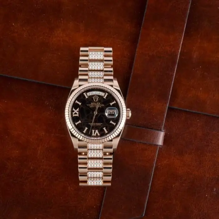 Clean Factory Supreme Rolex Day-Date 36 Rose Gold Diamond Dial - Image 7