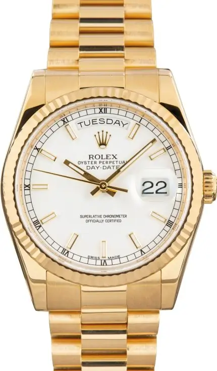 Clean Factory Supreme Rolex Day-Date 36 Yellow Gold 118238