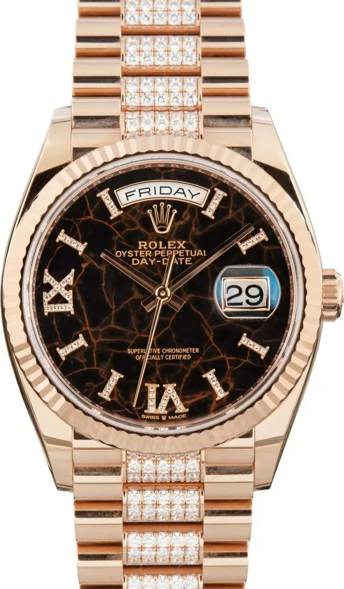 Clean Factory Supreme Rolex Day-Date 36 Rose Gold Diamond Dial - Image 2