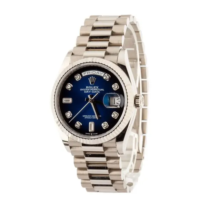 Cheapest Supreme Rolex Day-Date 36mm White Gold Blue Diamond Dial - Image 3
