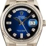 Cheapest Supreme Rolex Day-Date 36mm White Gold Blue Diamond Dial