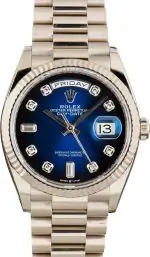 Cheapest Supreme Rolex Day-Date 36mm White Gold Blue Diamond Dial