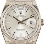 Clean Factory Supreme Rolex Day-Date 36 White Gold Silver Dial